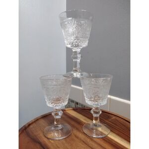 Duncan & Miller Sandwich Clear Champagne or Wine Glasses Set of 3